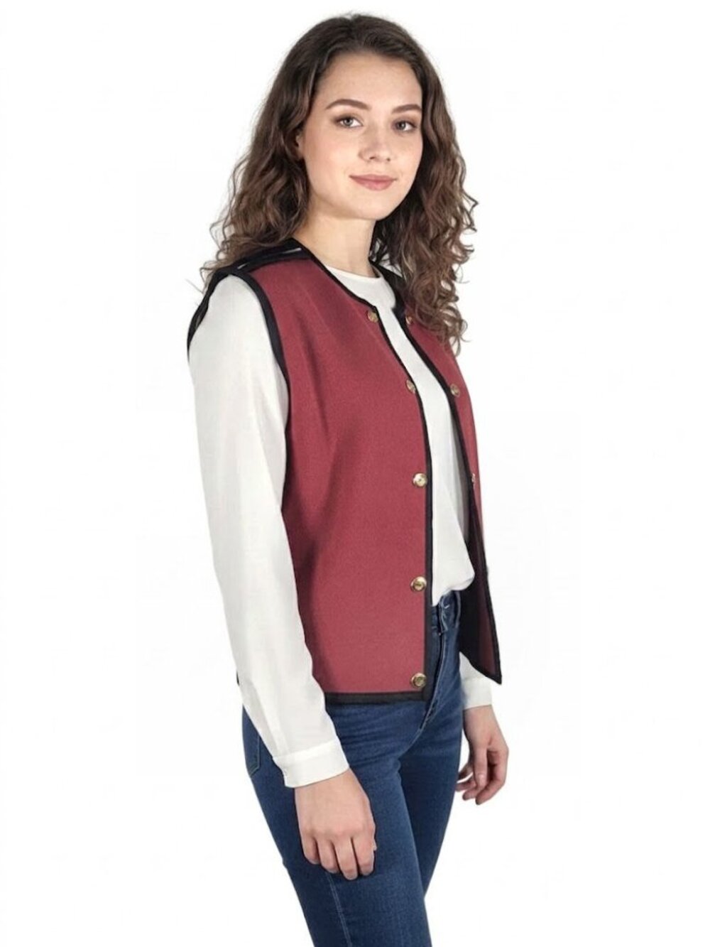 Burberry Wool Trench Coat Liner / Standalone Vest, Red, Womens Size US 4